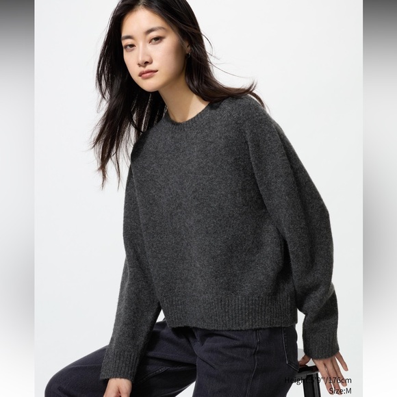 Uniqlo Soufflé Yarn Crew Neck Sweater, size XS, Dark Grey - Picture 2 of 6